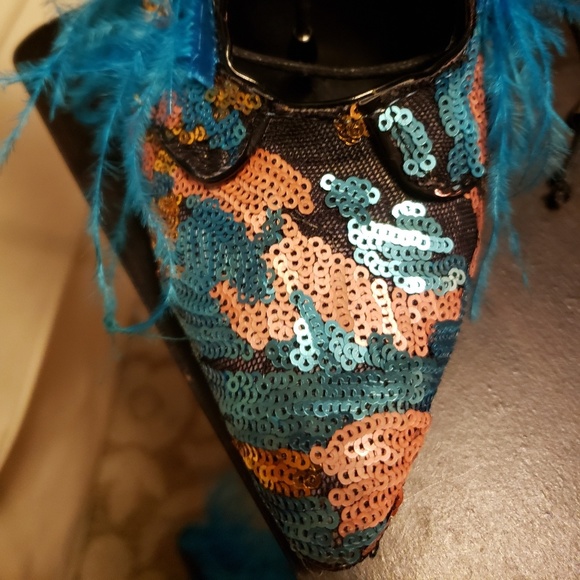 Sequin leather multi color - Picture 3 of 5